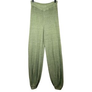 Free People Beach Green Linen Blend Knit Sweater Pants Womens Small Coastal